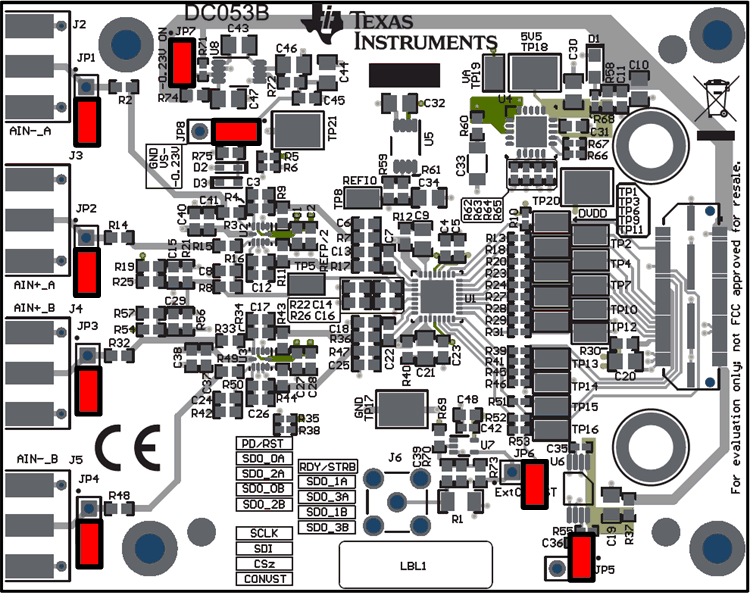  ADS9224REVM-PDK-Jumper-Positionen