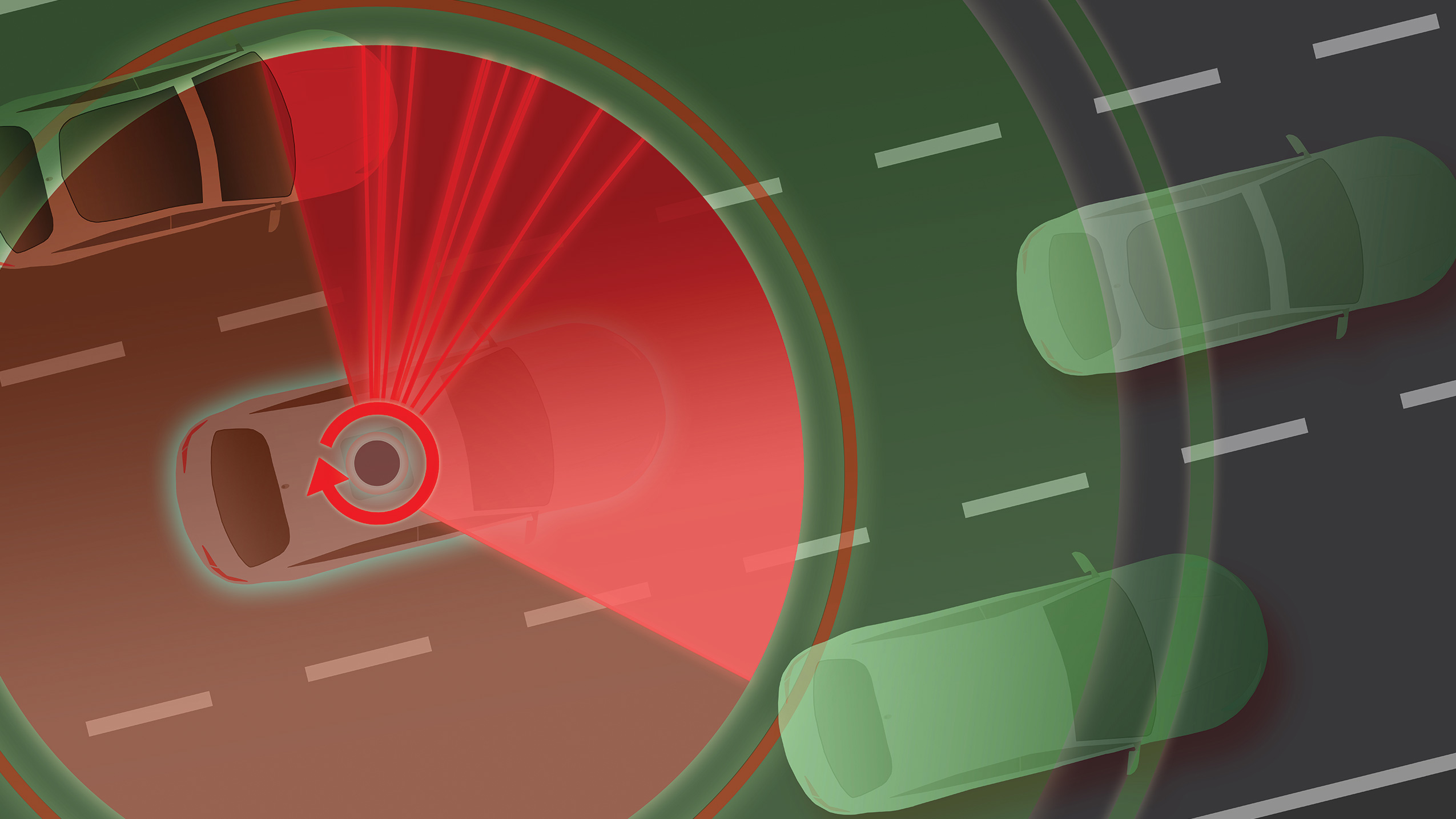  車架最上方中央的機械掃描光達模組