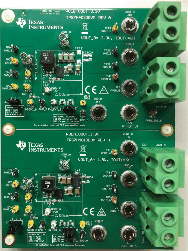 TPS7H4010-SEP TPS7H4010-SEP Board Top View