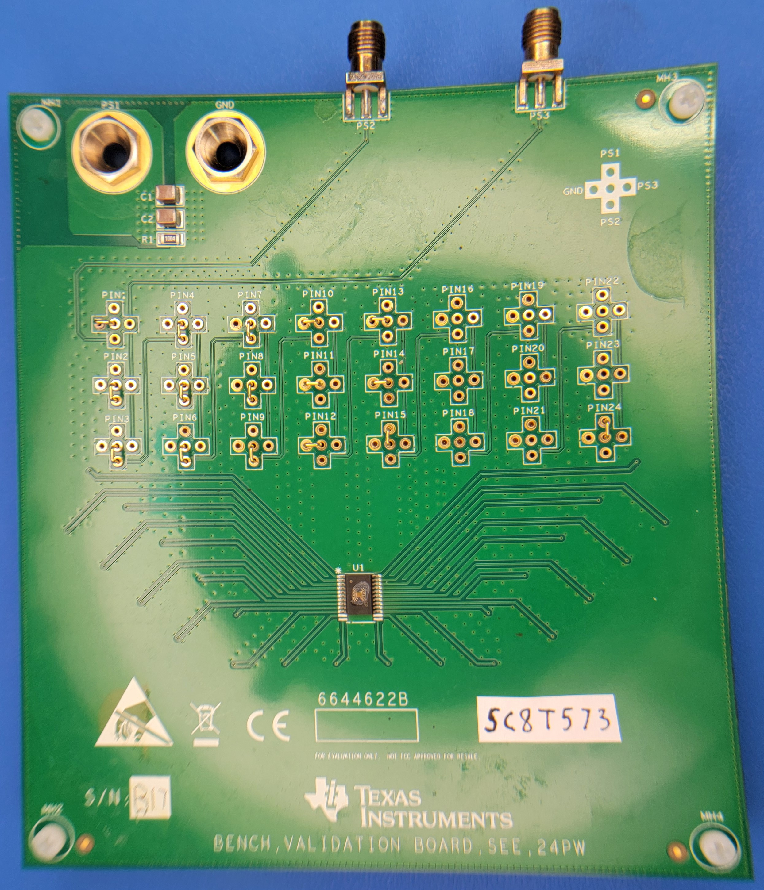  SN54SC8T573-SEP Evaluation Board (Top View)