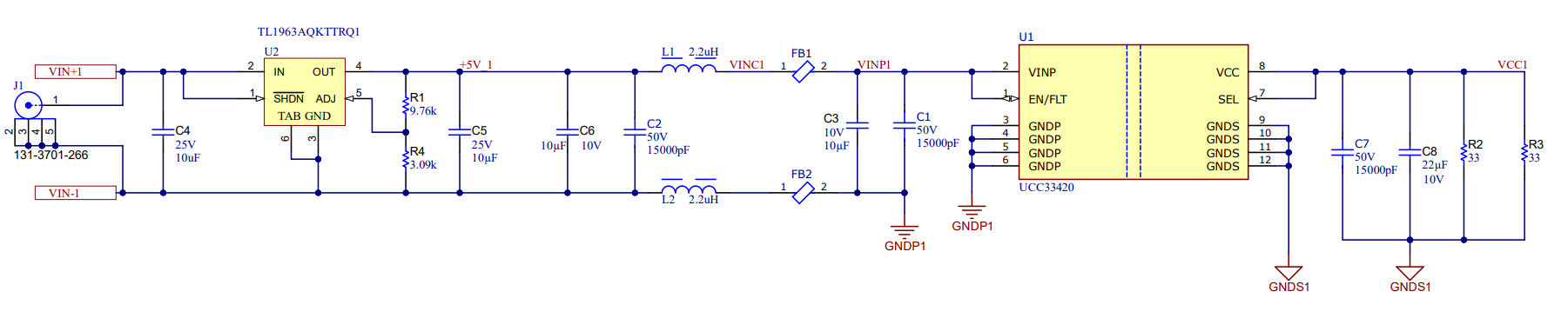  Schematic UCC33420-Q1 CISPR 25