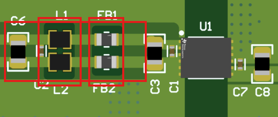  KOZ and Copper Cut Under DM Inductors
          and FB