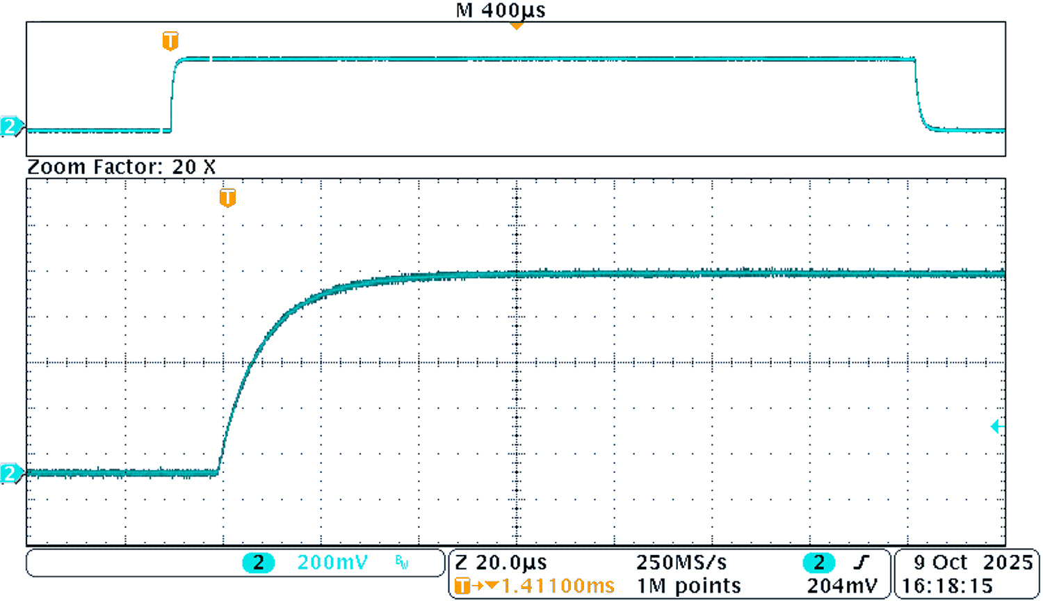  Thermistor Pin Voltage with 1nF Capacitance, 18kΩ Fix Resistance
