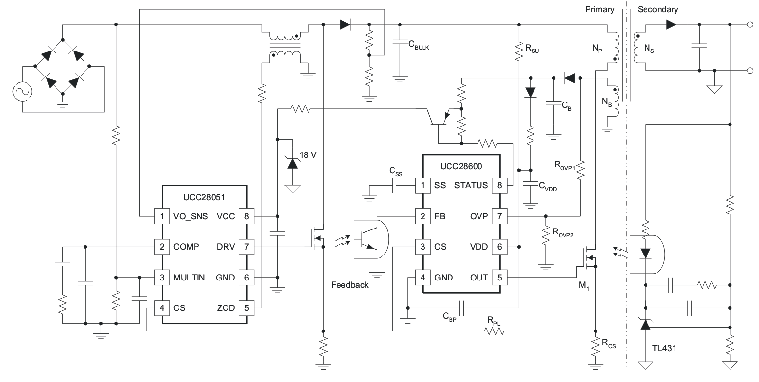 UCC28600 Typical Application Diagram UCC28600 v05008des_lus646.gif