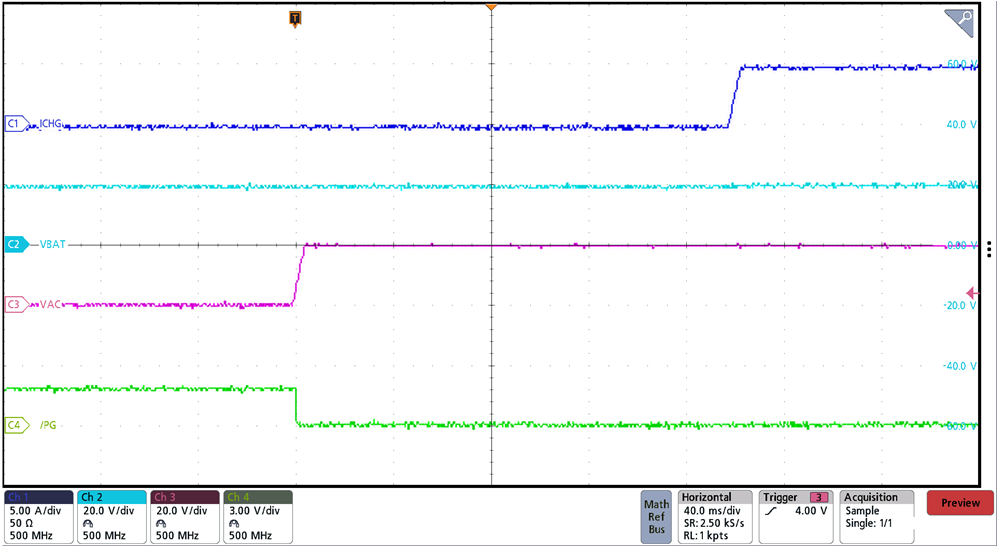 BQ25751 VAC Plug-In Power Up with 5-A ICHG BQ25751 VAC Plug-In Power Up with 5-A ICHG