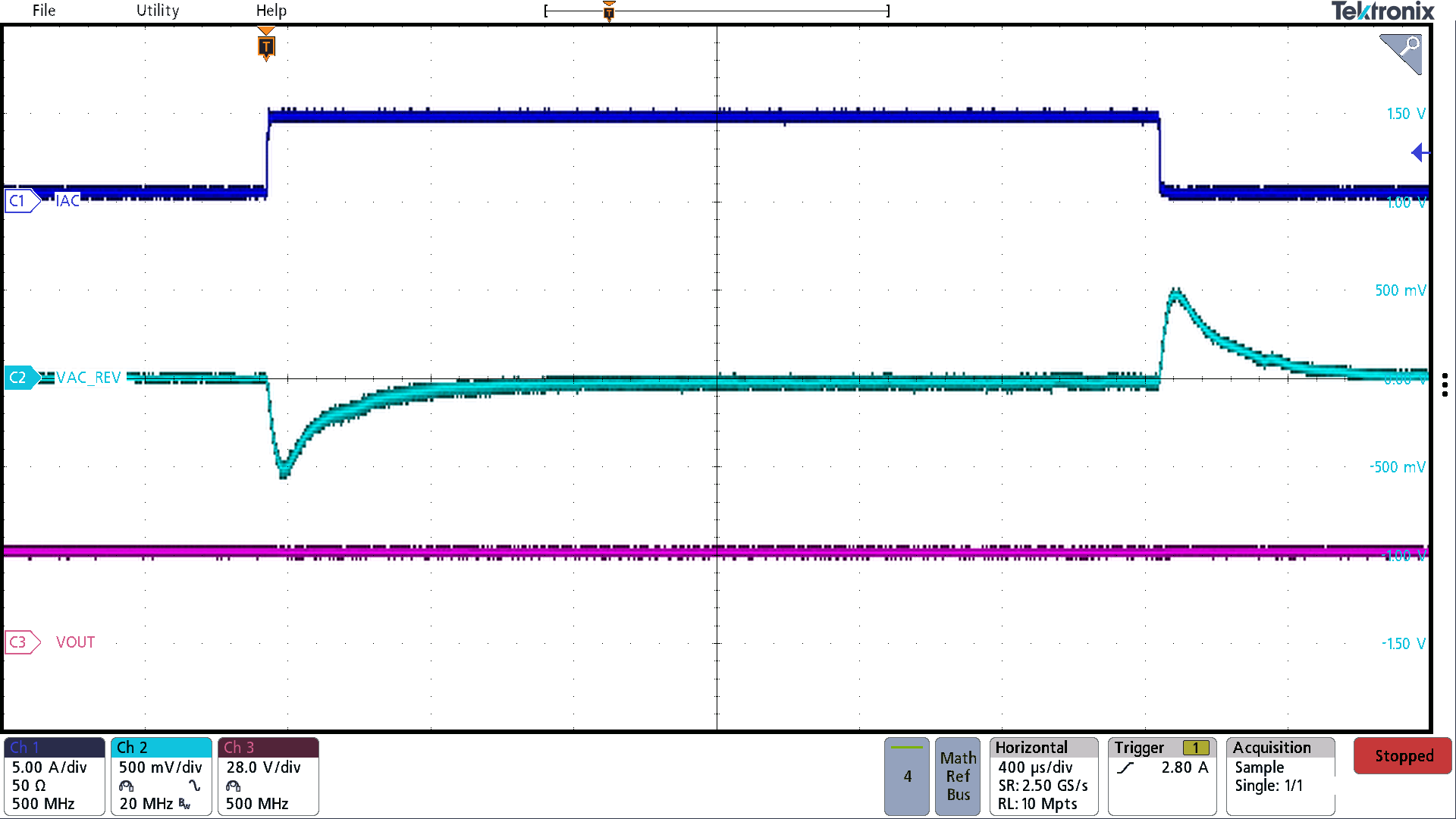 BQ25751 Reverse Mode Buck-Boost Transient Reponse BQ25751 Reverse Mode Buck-Boost Transient Reponse