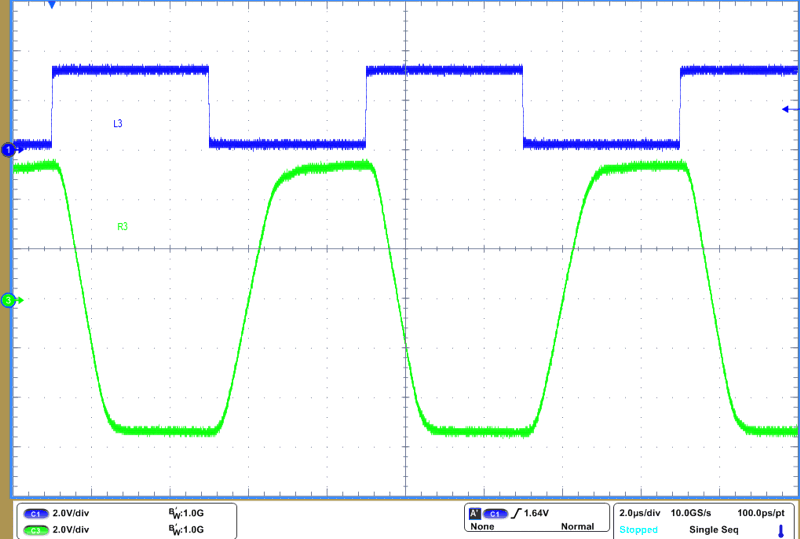 THVD4431A RS-232 Driver Waveform at
                                                  250kbps and VCC = 3.3V