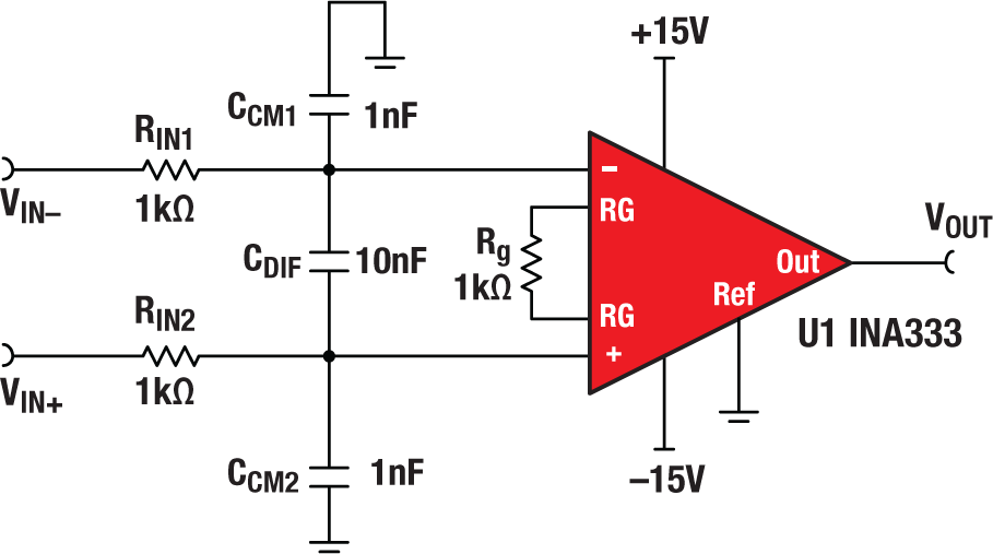  Input filter for instrumentation amplifier