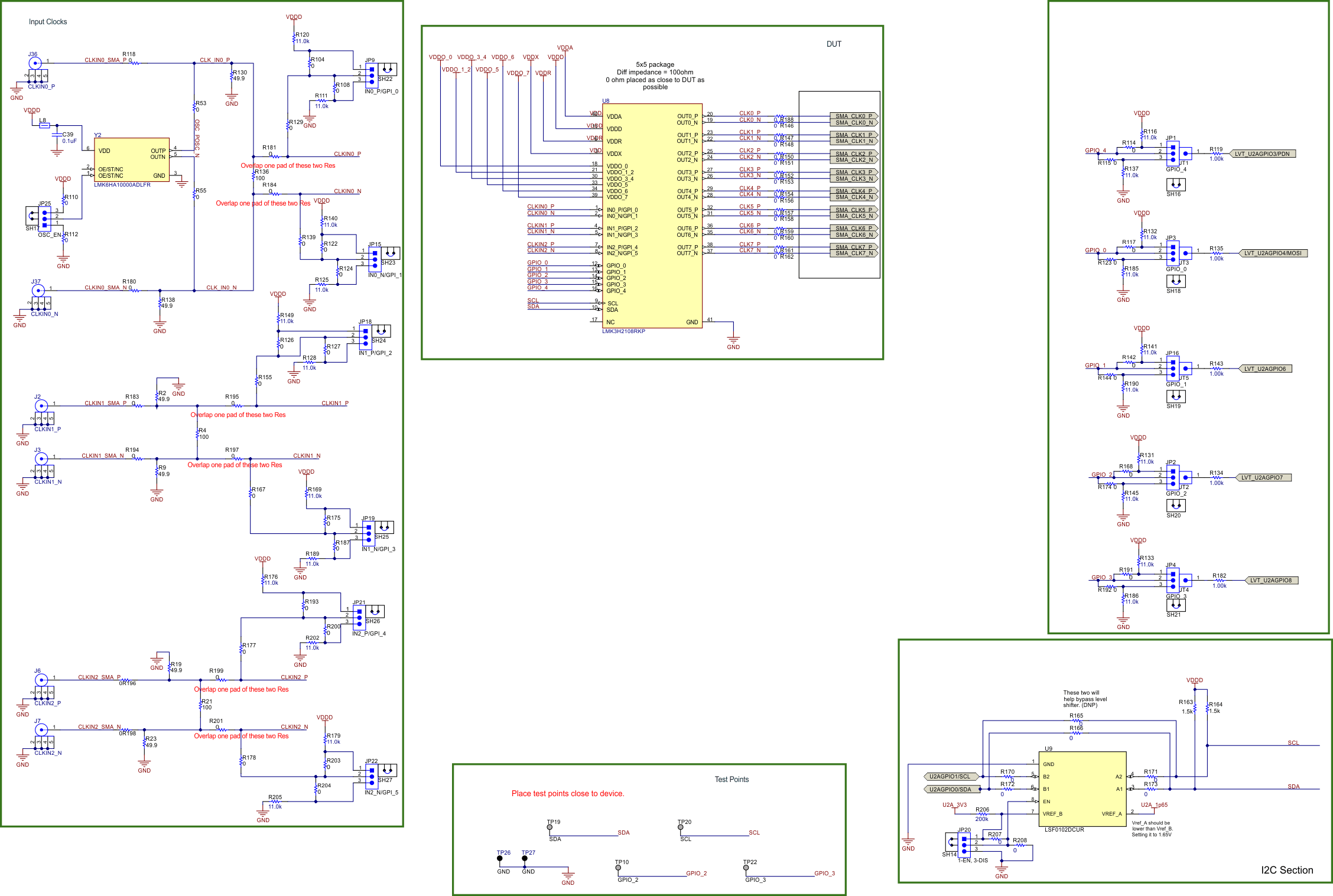LMK3H2108EVM LMK3H2108EVM Device, Inputs, and
          GPI/GPIO