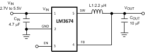 LM3674 Typical Application Circuit LM3674 20167201.gif