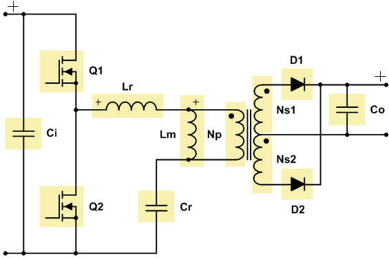  The half-bridge LLC-SRC with
                    Lr, Lm, and Cr as its resonant elements can serve as a battery charger when used
                    with a PFC front end.