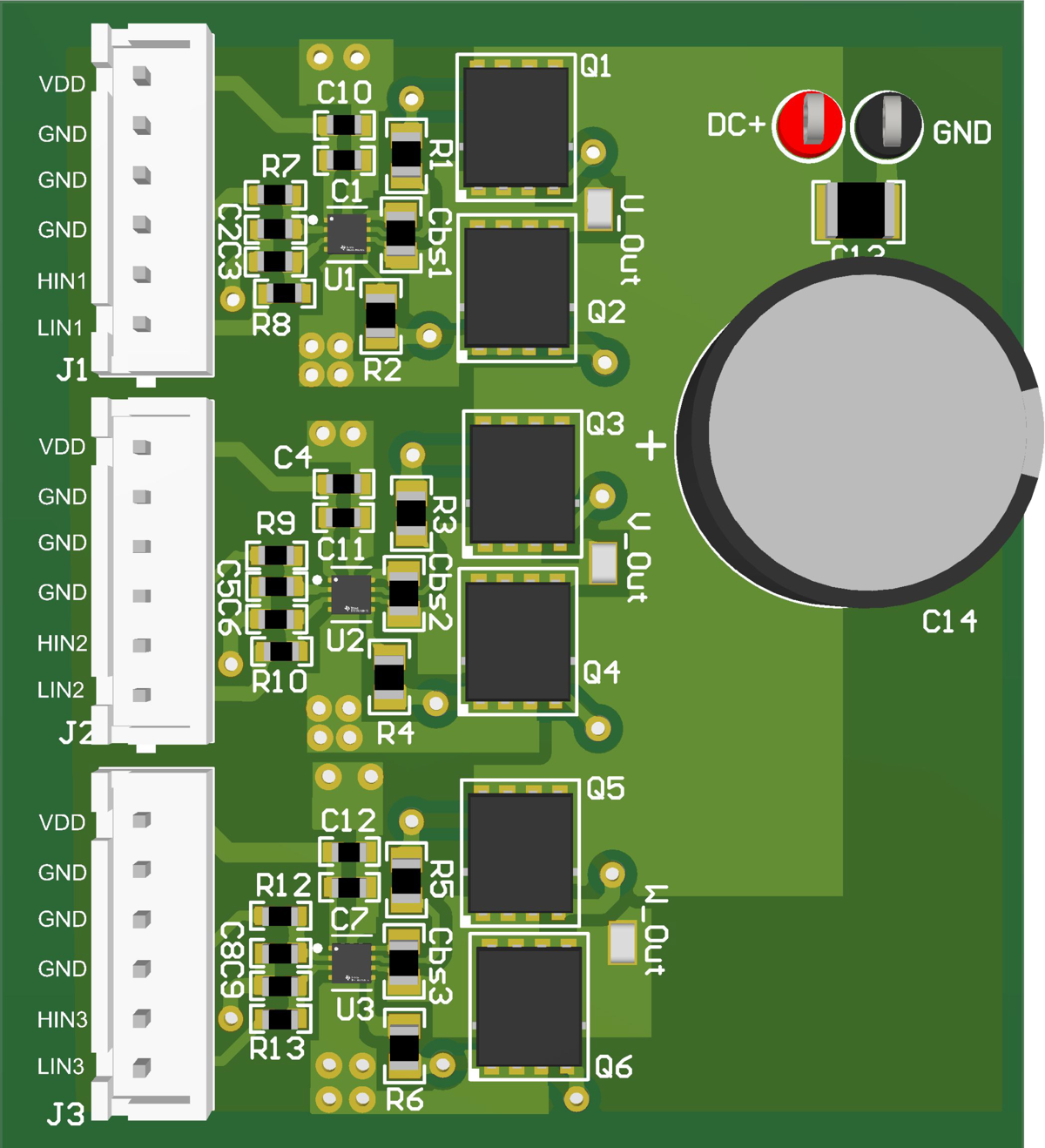 使用三個(gè) LM2105DSGR 半橋驅(qū)動(dòng)器的 BLDC 電機(jī)驅(qū)動(dòng)器 PCB 布局示例 GUID-20230915-SS0I-R3FP-XXHP-FQJLNBKWSGQM-low.png