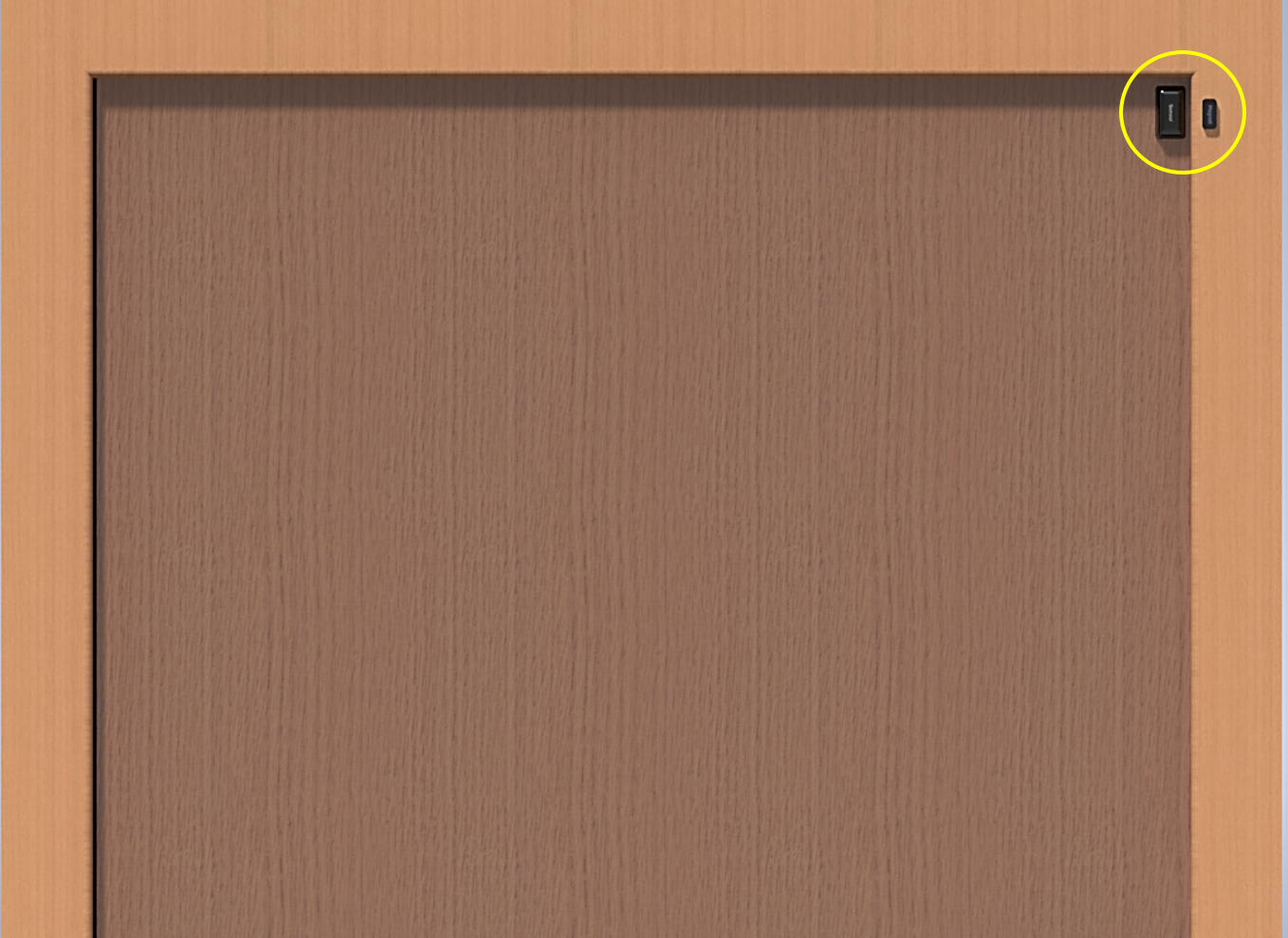  典型的帶凸出門框的門裝式傳感器