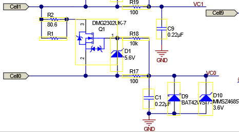  CELL1 輸入端電容器 (C9) 的正確連接