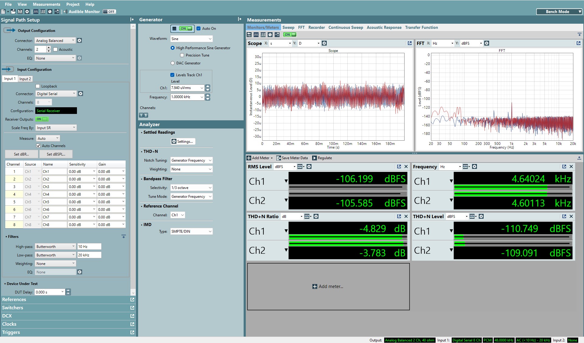  在禁用 DRE 的情況下使用 ADC6120 捕獲最小麥克風(fēng)輸入