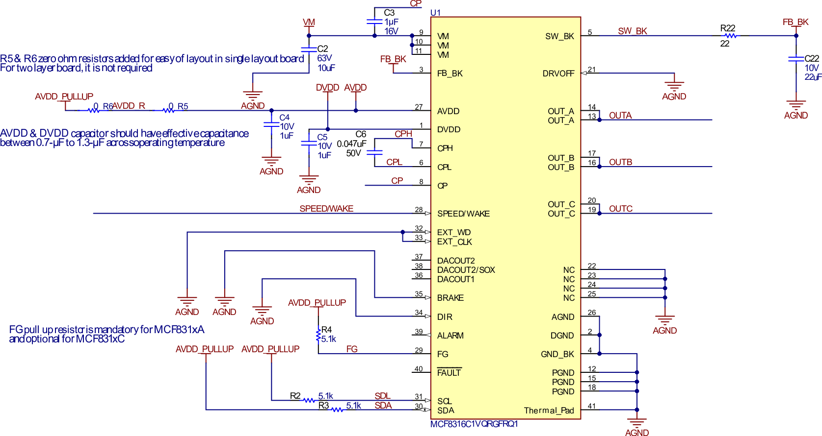  單個接地平面的 PCB 原理圖
