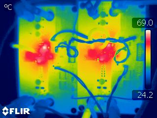  雙相降壓/升壓中的熱條件（VIN=20V 且負(fù)載電流為 8A）