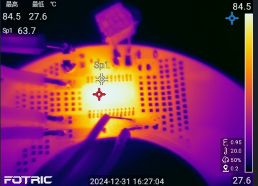  MCF8315 單層（使用電感）20W 熱測試結果