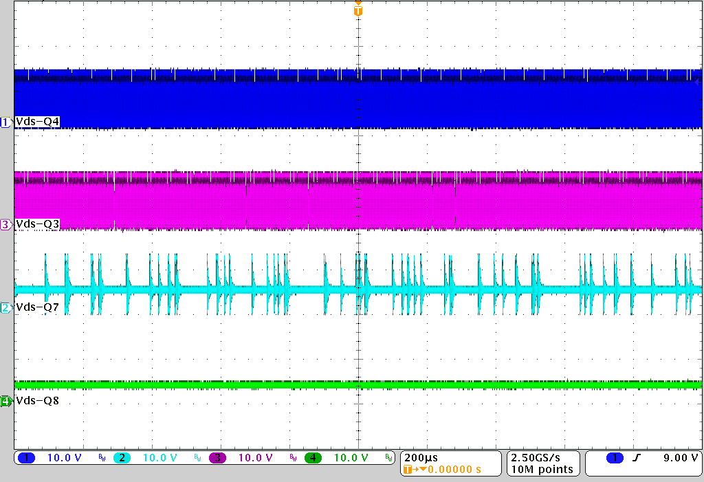  PFM + 切相，0.8A 負載下的開關節點