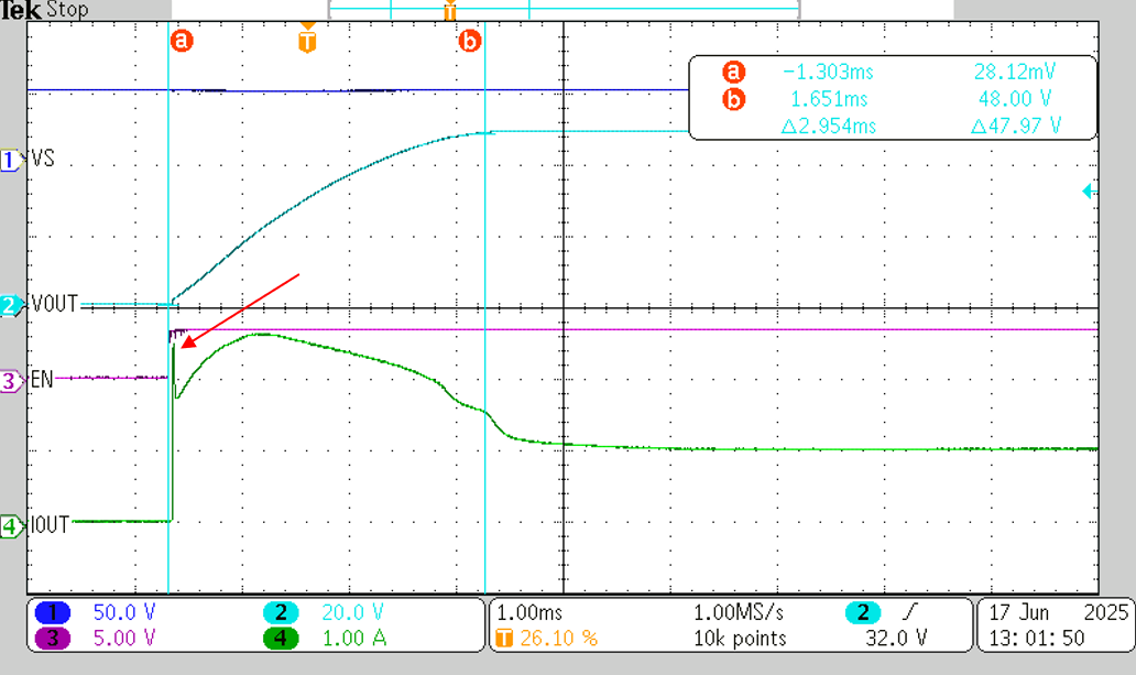  電容負載充電行為 - 無熱故障