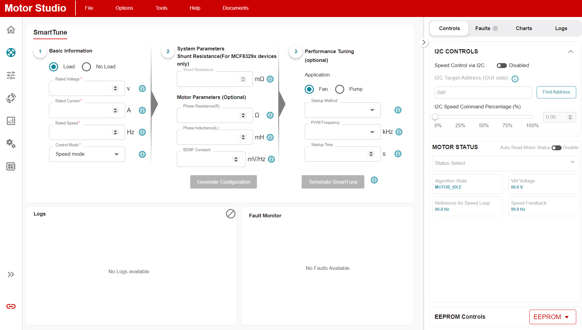  MOTORSTUDIO 中的 SmartTune 頁(yè)面
