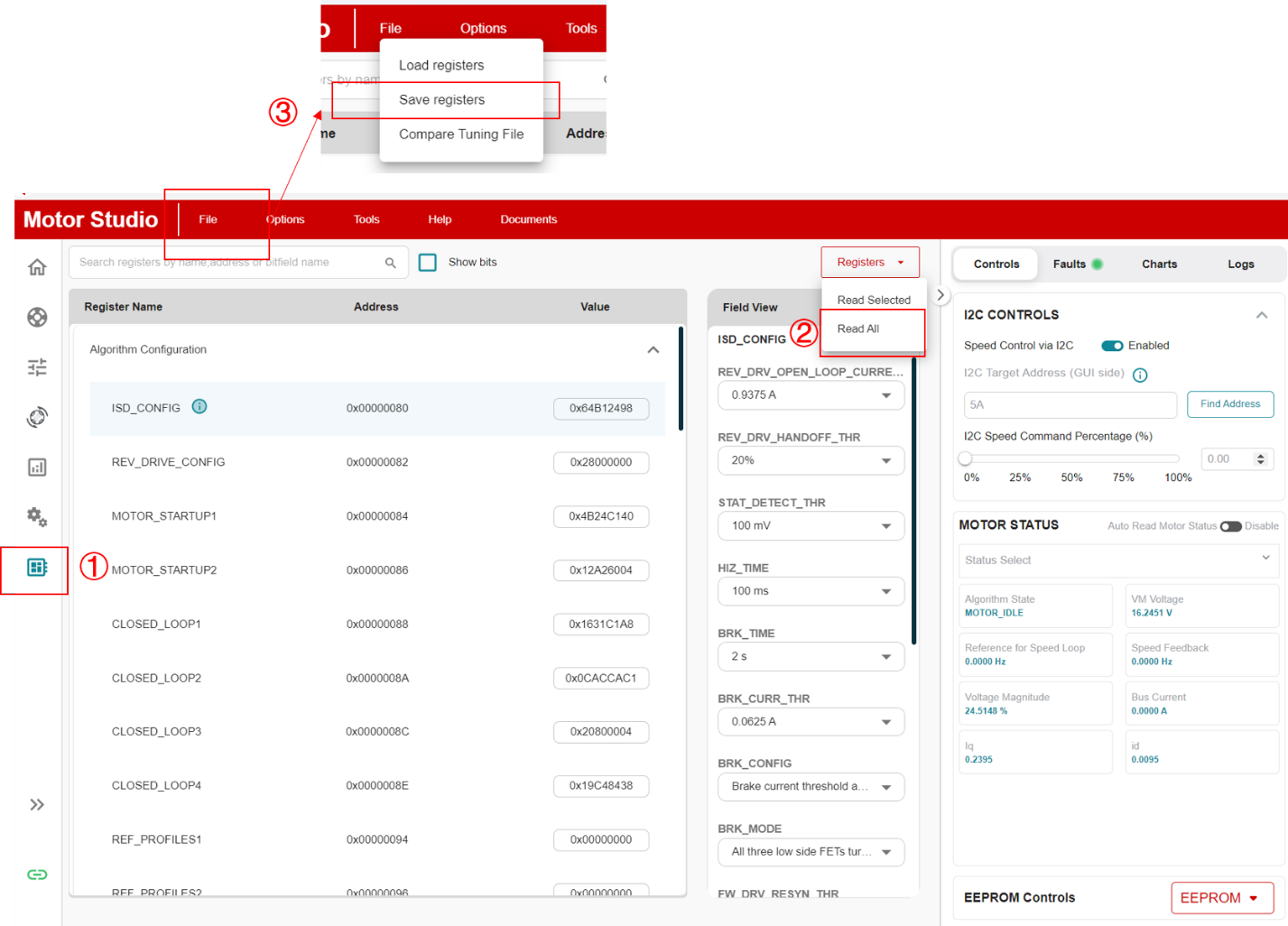  保存寄存器設(shè)置