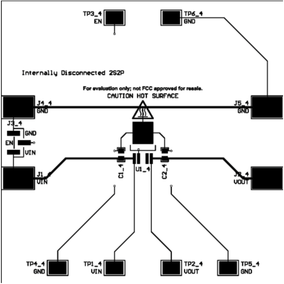  TPS7B82-Q1 (TO-252) 內部斷開布局頂層