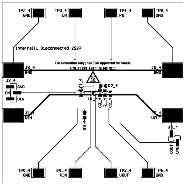 TPS745 (WSON) 內(nèi)部斷開布局頂層