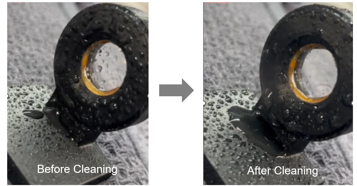  水清洗結(jié)果：清潔前和清潔后