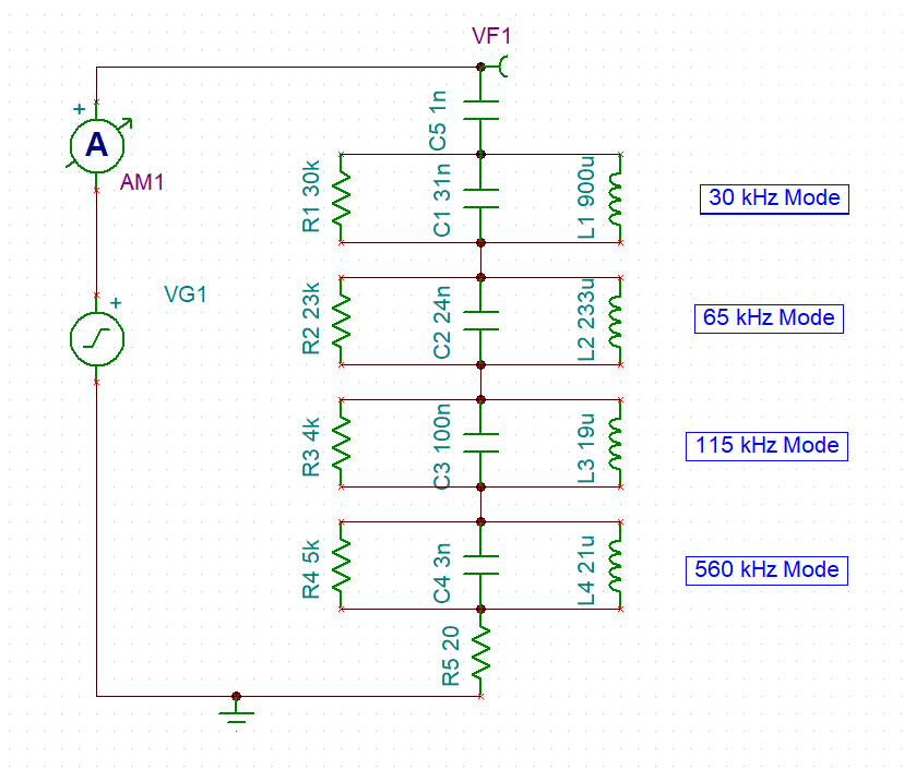  LCS 的等效電路模型