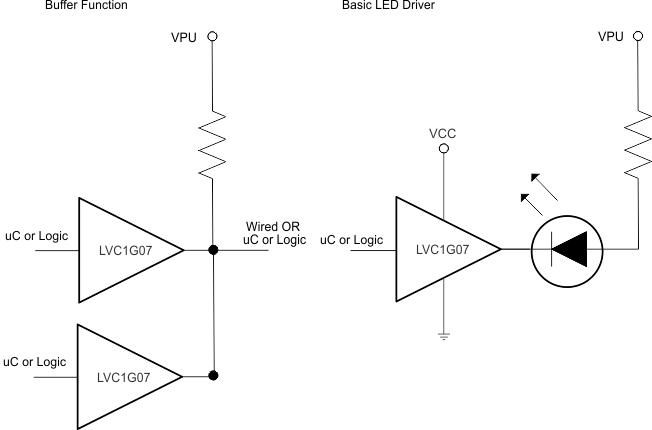 SN74LVC1G07-Q1 典型應用-SN74LVC1G07-Q1