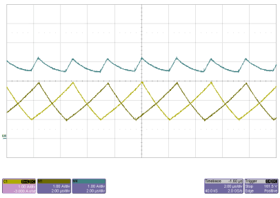 UCC28070 UCC28070A Typical Inductor and Input Ripple Currents UCC28070 UCC28070A Typical Inductor and Input Ripple Currents