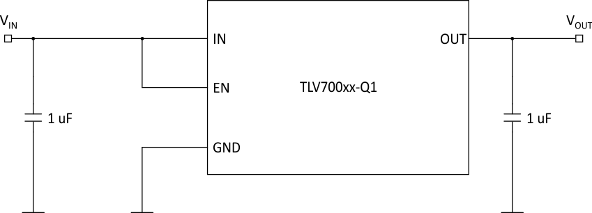 TLV70018-Q1 TLV70012-Q1 Simplified Schematic