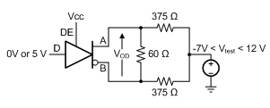 SN65HVD888 具有共模負載的驅動器差分輸出電壓的測量