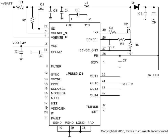 LP8860-Q1 Critical Components for Design