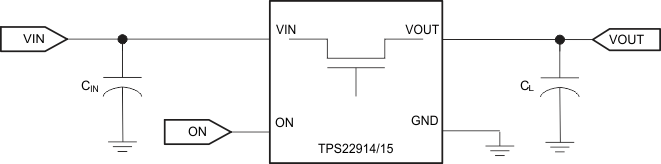 TPS22914B TPS22914C TPS22915B TPS22915C 典型應(yīng)用原理圖