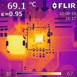 Thermal Signature of TPS55340EVM GUID-44C171BC-884B-4833-88DF-C2A25485869A-low.gif