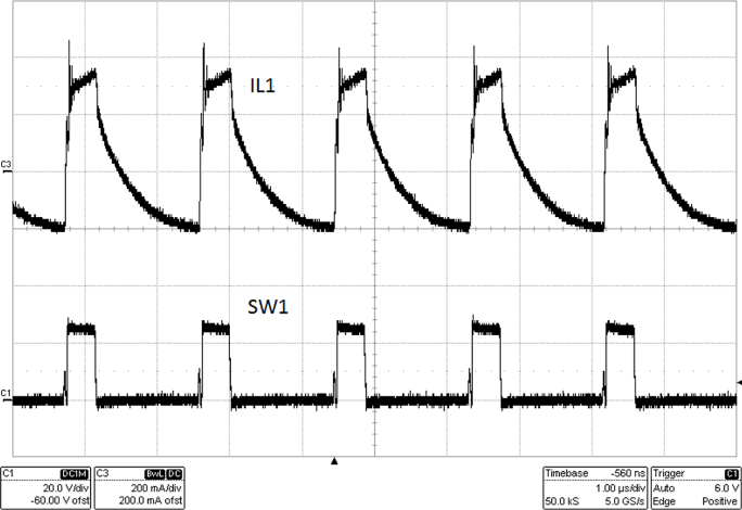 Steady State Waveform
(VIN = 24 V, IOUT1 = 100 mA, IOUT2 =
200 mA) GUID-786B3B16-BE91-4AFC-960E-7CDD8CF3F824-low.png