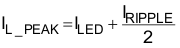 TPS92513 TPS92513HV TPS92513 TPS92513HV Eq20_ilpeak_slvsct1.gif