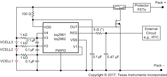 BQ2961 BQ2962 3 節串聯 BQ2961 和 BQ2962 原理圖