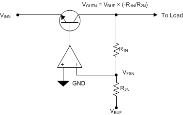 TPS7A39 簡化的負極調節電路