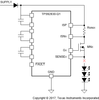 TPS92830-Q1 LED Open and Short Scenarios TPS92830-Q1 LED_Open_Scenarios_SLIS178.gif