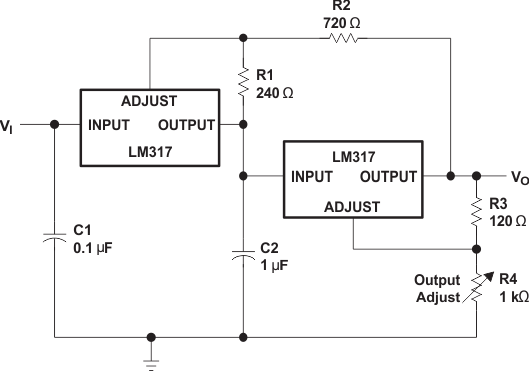 LM317 Tracking Preregulator Circuit