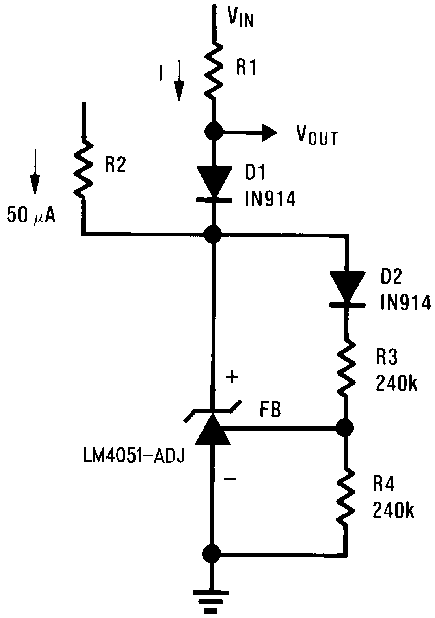 LM4051-N 雙向可調節鉗位 ±18V 到 ±2.4V
