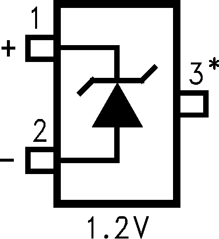 LM4051-N DBZ 封裝 1.2V、3 引腳 SOT-23 頂視圖