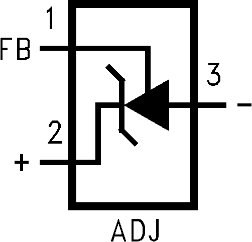 LM4051-N 可調節(jié)的 DBZ 封裝，3 引腳 SOT-23 頂視圖