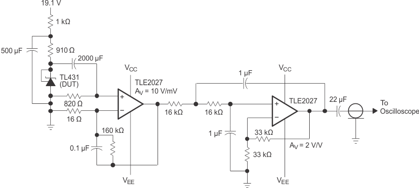 TL431 TL432 10S 周期內等效輸入噪聲電壓的測試電路