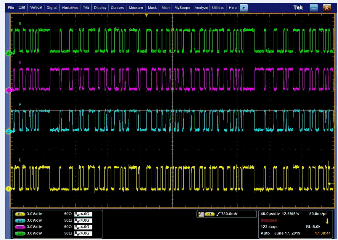 VCC = 3.3V 時(shí)的 THVD2410 波形 GUID-415566BB-95E9-4A72-8BFA-5826C2095101-low.gif