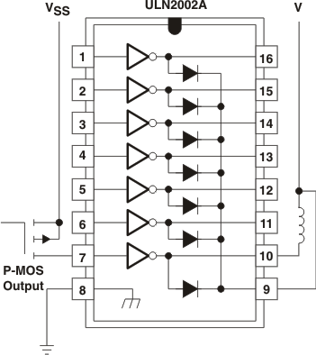 ULN2002A ULN2003A ULN2003AI ULQ2003A ULN2004A ULQ2004A P-MOS 到負載