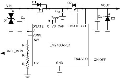 Circuit Implementation with Optional Protection Components for LM7480x-Q1 GUID-80671AC4-9032-4295-AD08-3544AB9CE9AB-low.gif